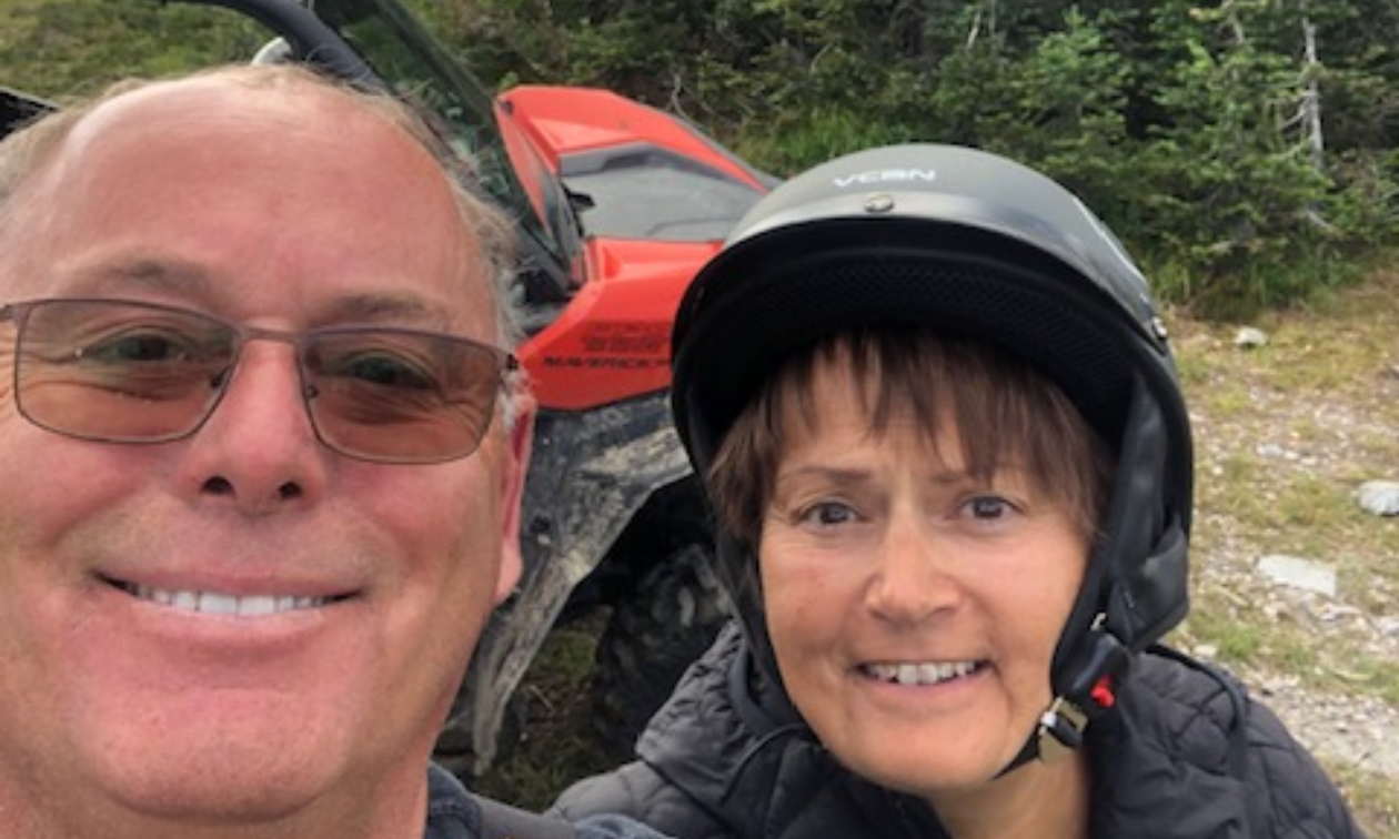 Frank and Cheryl Muhle from the Wells Wheels ATV Club make sure they snap a selfie at Yanks Peak.