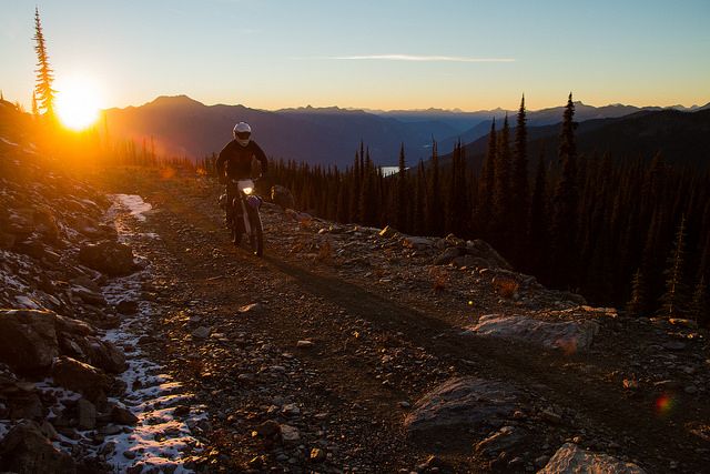 Steve Shannon Silvercup Ridge riding the trails to Trout Lake, B.C.