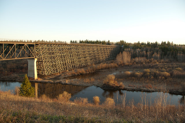 The famous trestle bridge located near Cold Lake on the Iron Horse Trail. 