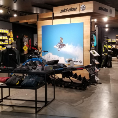Banner Recreation & Marine’s interior showcases the store’s clothing and accessories.