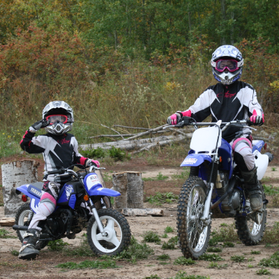 (L to R) Chloe and Avery MacLeod are the daughters of High Level Motocross Association president Chris MacLeod.