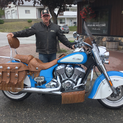 Doug Dickson is pleased with his new purchase, a 2018 Indian Chief Vintage.