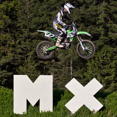 The big MX sign at the finish line jump can be seen from the highway. 