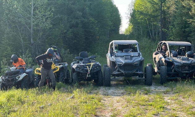 Line up of ATVs 
