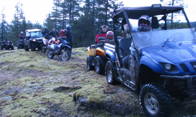Graham Lindenbach, second vice-president of ATVBC, enjoys riding with his family around the Yellow Brick Road area near Campbell River. The location got its name from the labyrinth of rock bluffs covered with yellow moss. 