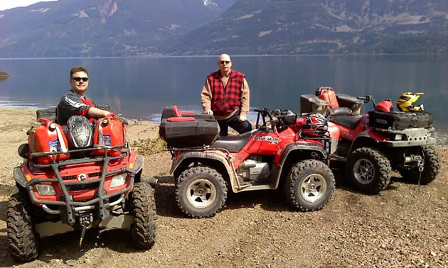 ATV parked beside Harrison lake, B.C. 