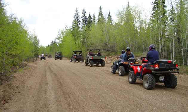 A group of ATVers head down the Iron Horse Trail near St. Paul, Alberta. 