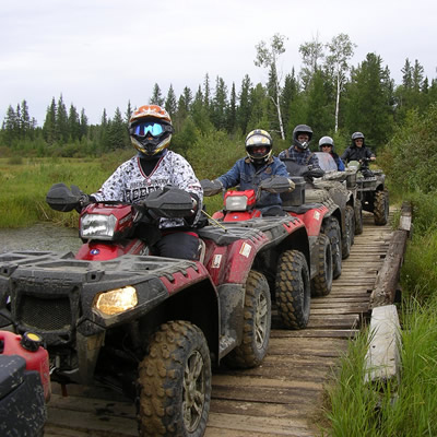 Group of ATV riders. 