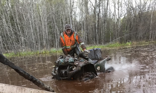 Some club members love to ride in the swampy areas around Big River. The more mud, the better!