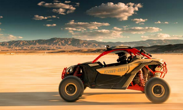 Picture of Can-Am Maverick X3 in desert setting. 