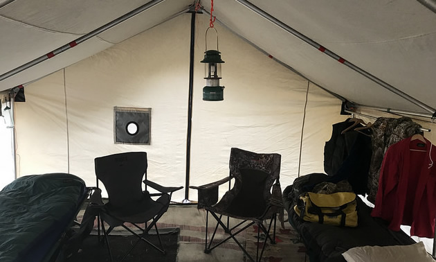 No matter what the weather outside, inside the tent is as toasty as you want it to be. 