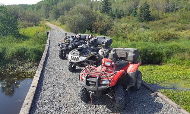 The quads on the trail to Canwood Forest.