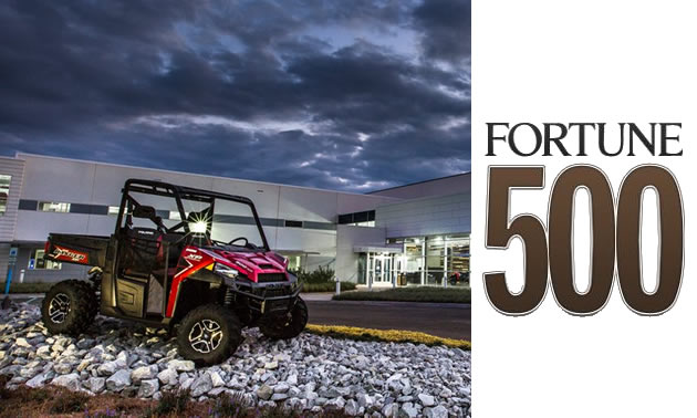 Polaris Off-road vehicle, with Fortune 500 logo. 