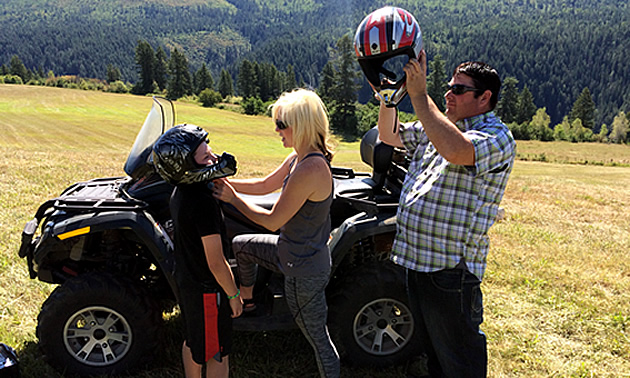 Eric Buckley, Nicole Lind and Will Buckley enjoy quality family time quadding in the Pend d'Oreille region in B.C.