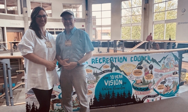 Kirstin next to an ATVBC member in front of their mural