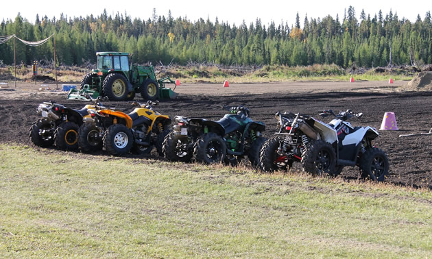 ATVs at the ready for another event at the rodeo. 