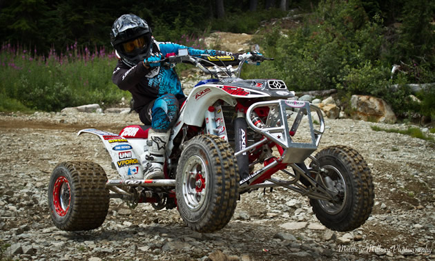 Christian Gagnon ripping on his race quad. 
