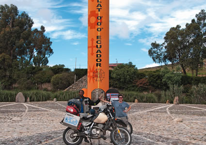 Motorcyclists at the equator