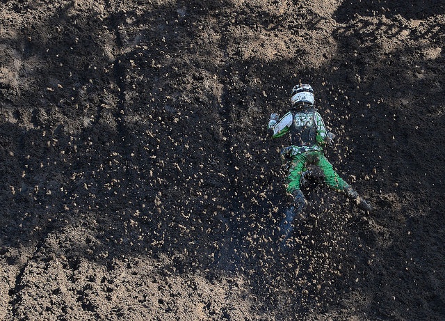 David Bradley successfully navigated the slime and finished fourth. at Washougal.