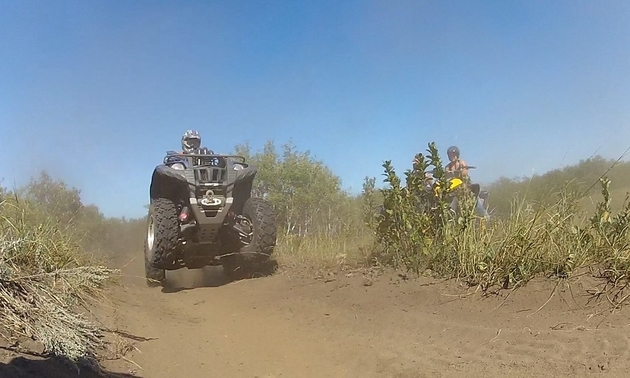 person on an ATV in Manitoba