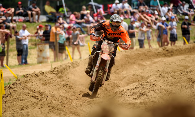 Davi Millsaps charges down the track at Gopher Dunes. 