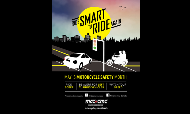 Ride Smart to Ride Again campaign poster. 