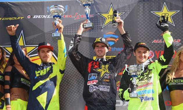 Christophe Pourcel takes the overall win at round one of the Rockstar Energy Canadian MX Nationals. 