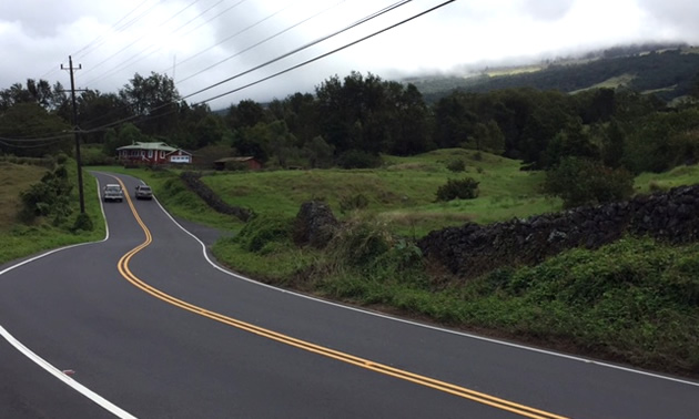 A twisty section of highway on Maui. 