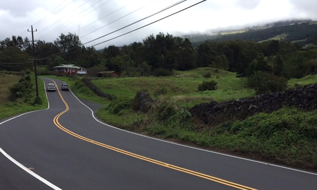 A twisty section of highway on Maui.