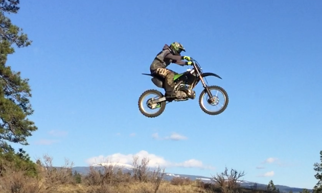 This rider was airborne and enjoying the exhilaration!
