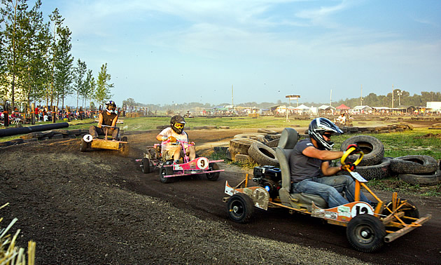 Go-kart racers at the St. Labre 200 race. 