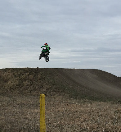 Logan Stuart catching some air at Moto Valley Speedway in Regina, SK. 