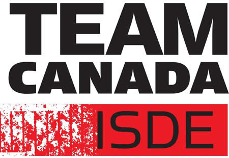 Red and black logo for Team Canada ISDE. 