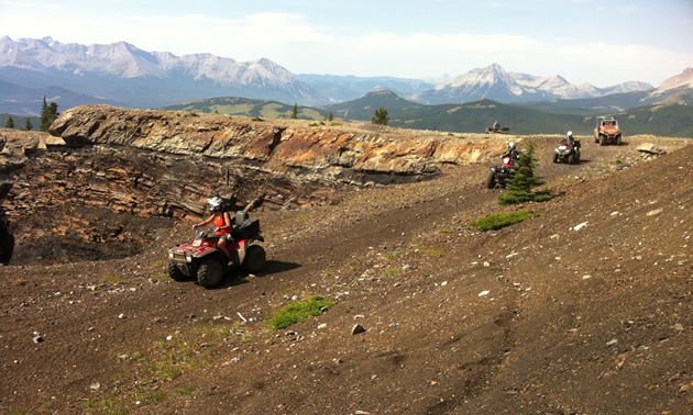 ATVs high in the mountains